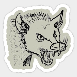 angry opossum Sticker